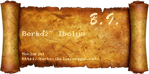 Berkó Ibolya névjegykártya