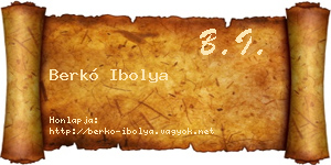 Berkó Ibolya névjegykártya