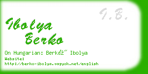 ibolya berko business card